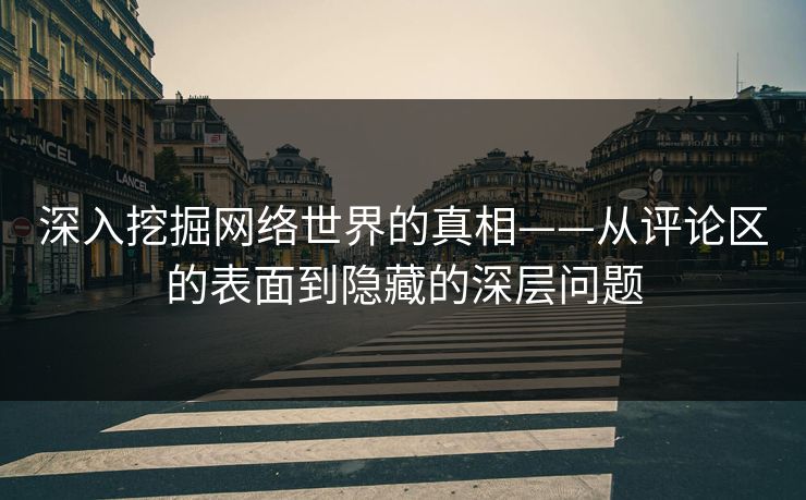 深入挖掘网络世界的真相——从评论区的表面到隐藏的深层问题