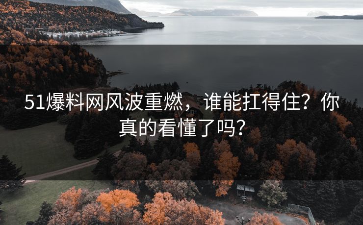 51爆料网风波重燃，谁能扛得住？你真的看懂了吗？